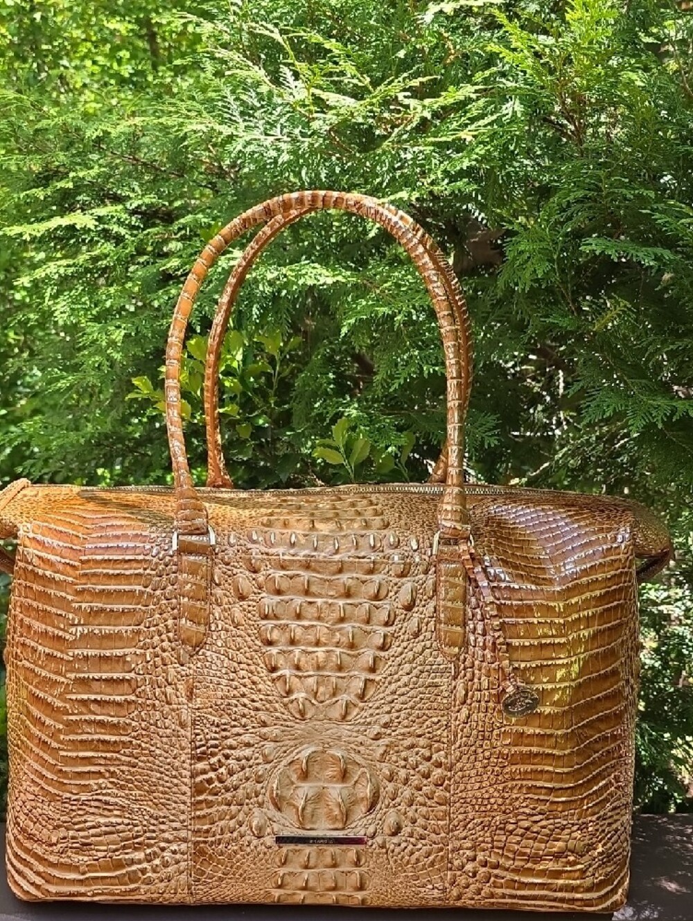 Brahmin Navy Duxbury Weekender in Honey Brown